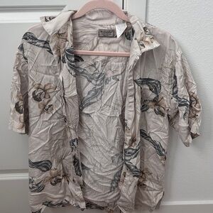 Weekenders Men's Casual Beige Floral Shirt